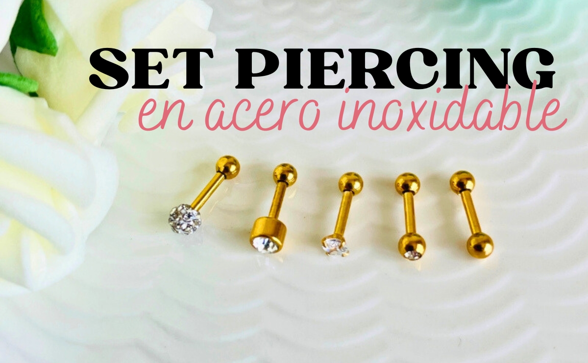 Set Piercing en Acero Inoxidable